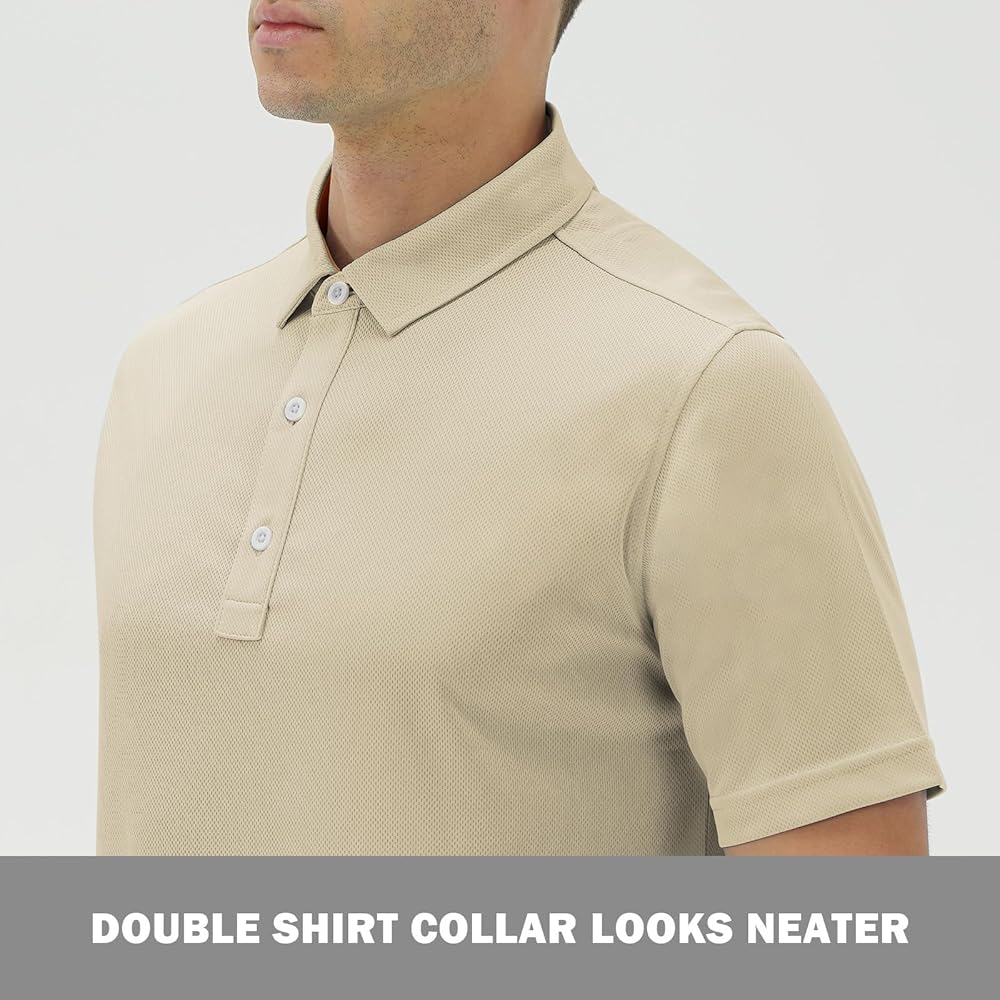 DEOLAX Mens Polo Shirts Performance Moisture Wicking Dry Fit